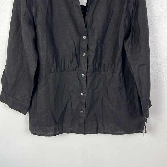 Talbots New Women’s 20 Pure Irish 100% Linen Quarter Sleeve Button Up Top - Picture 4 of 7